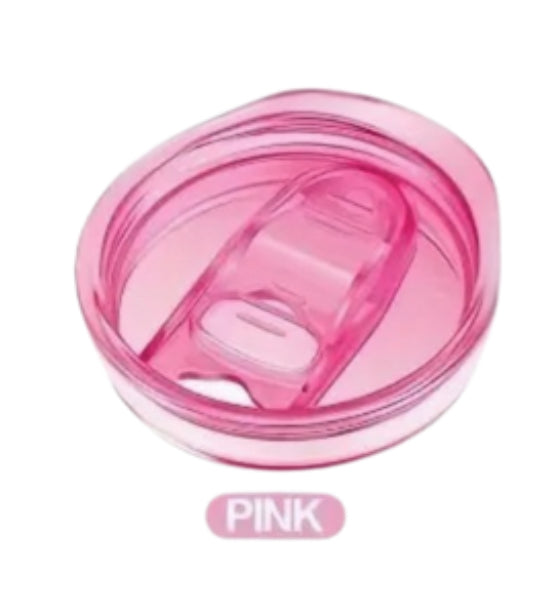 Pink tumbler lid.