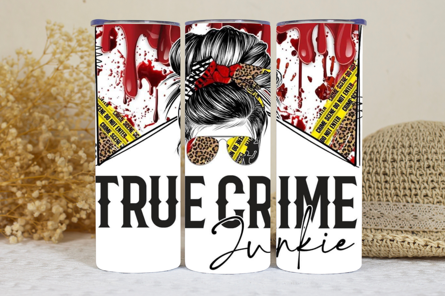 True crime junkie 20oz tumbler.