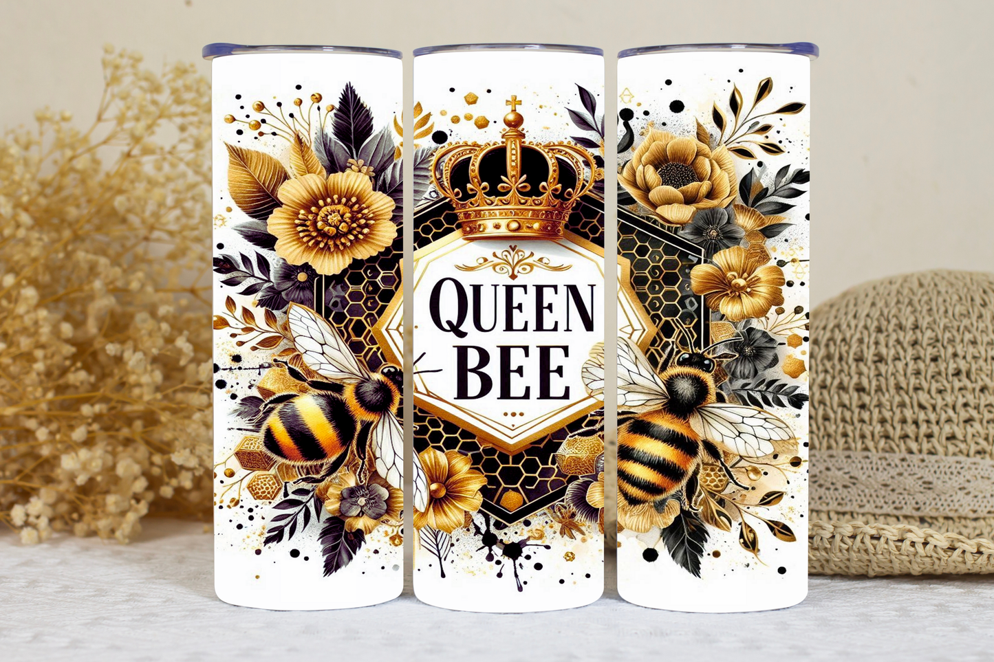 Queen bee 20oz tumbler.