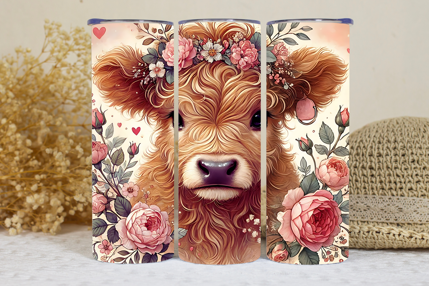Floral highland 20oz tumbler.