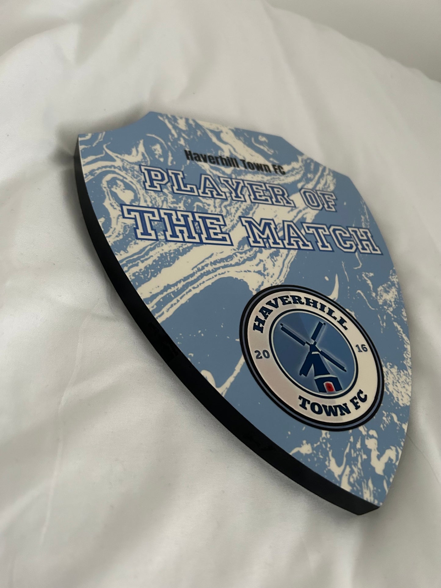 Printed player of the match shield. (In stock but please message for design discussion)