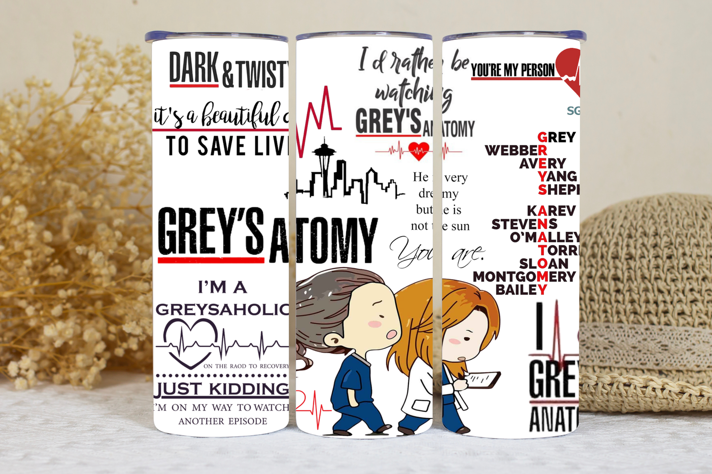 Greys anatomy 20oz tumbler.