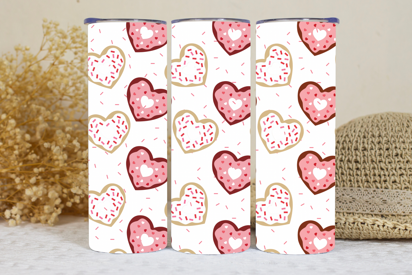 Donut hearts 20oz tumbler.