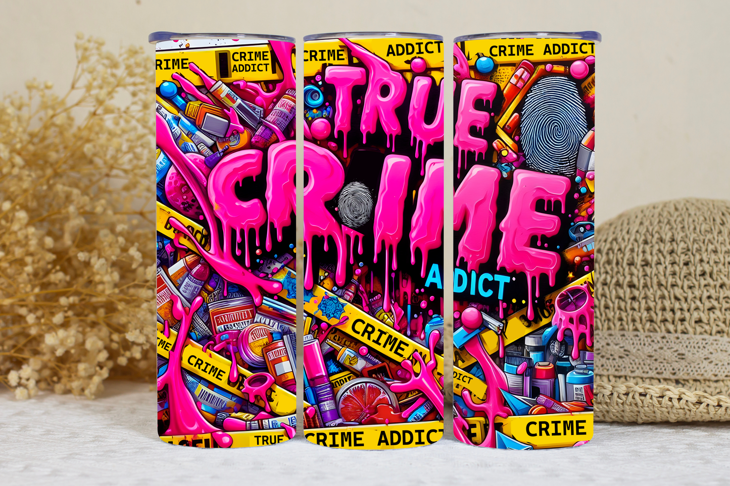 True crime addict hot/cold tumbler.