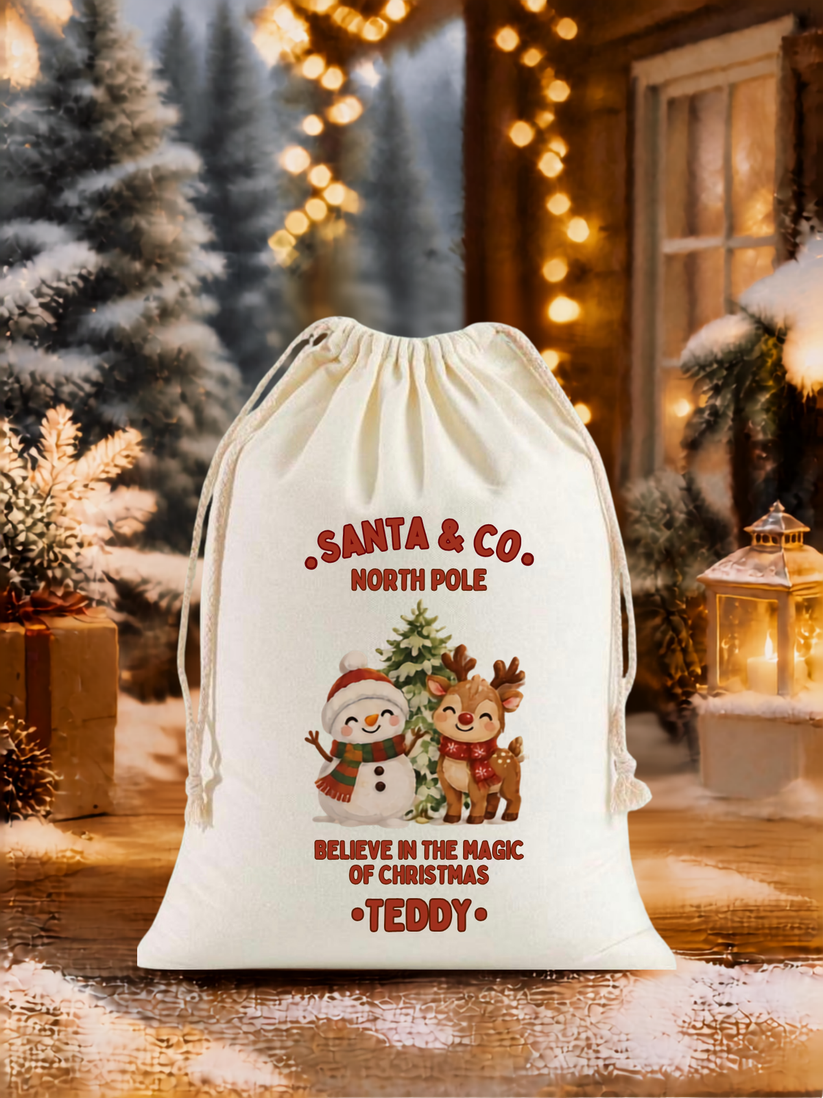 ‘Santa & Co’ personalised Christmas sacks- Large.
