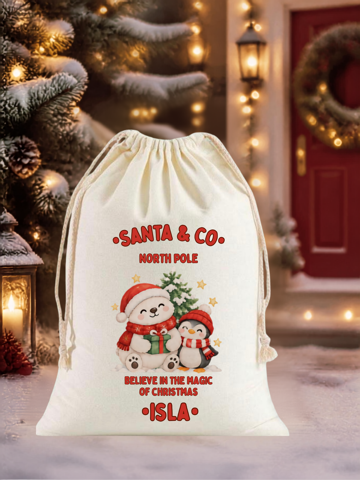 ‘Santa & Co’ personalised Christmas sacks- Large.