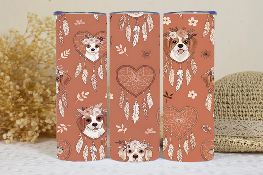 Boho dog hot/cold tumbler.