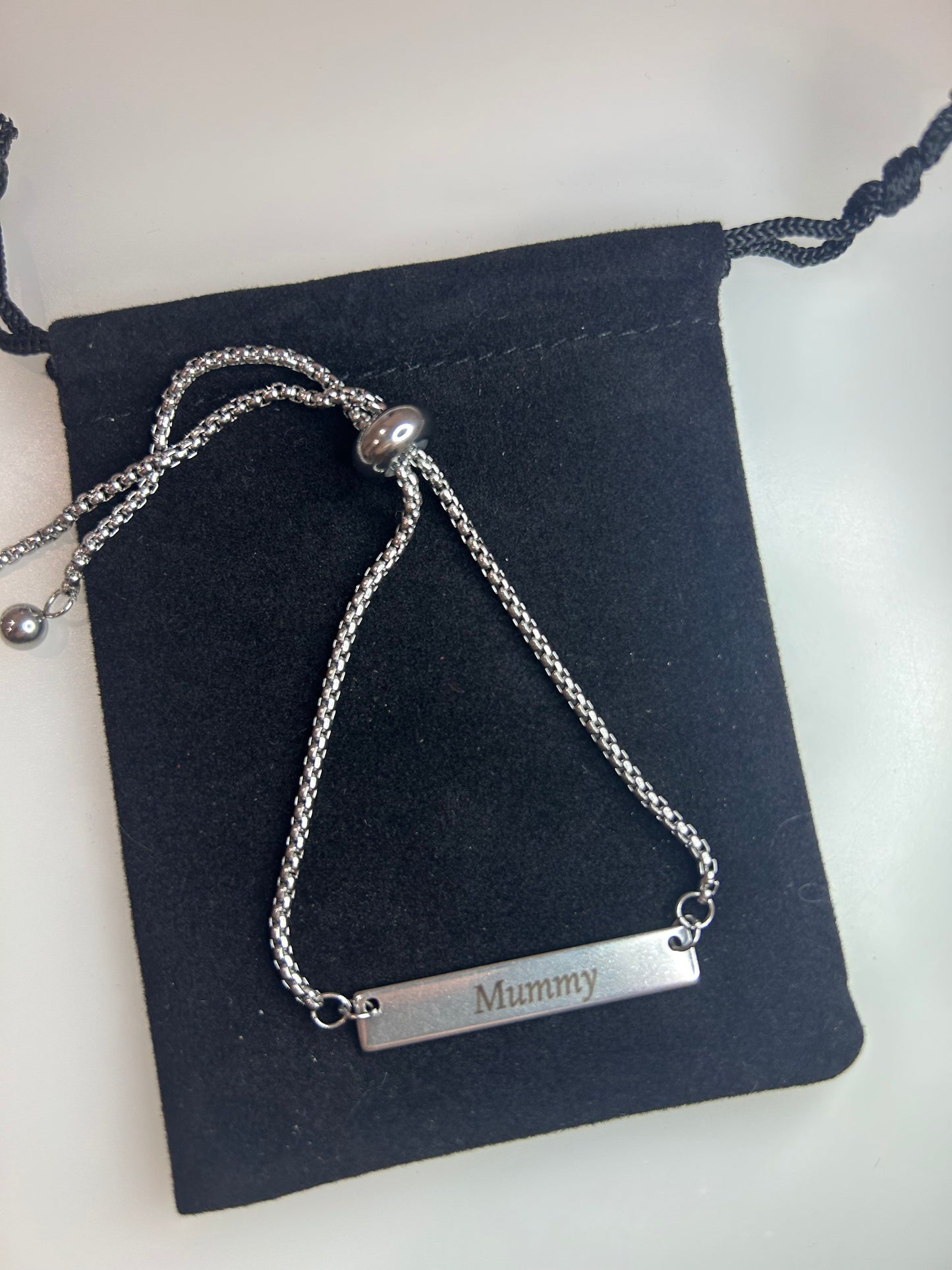 Silver engraved bracelet.
