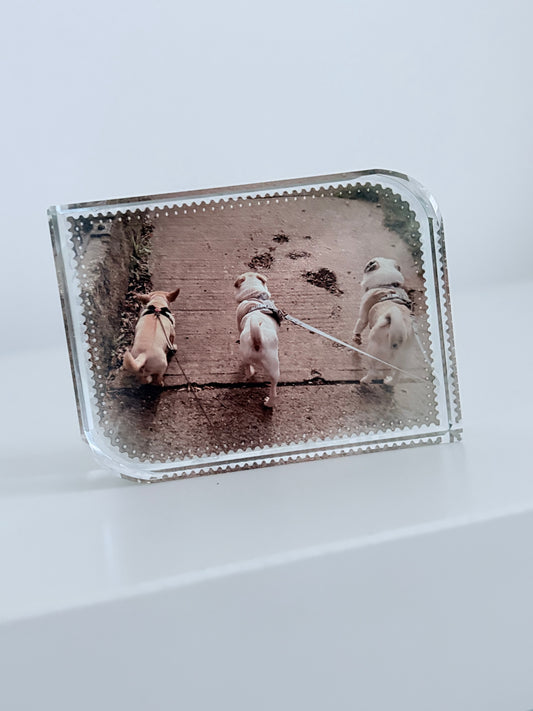 Glass photo plaque. (15x10cm)