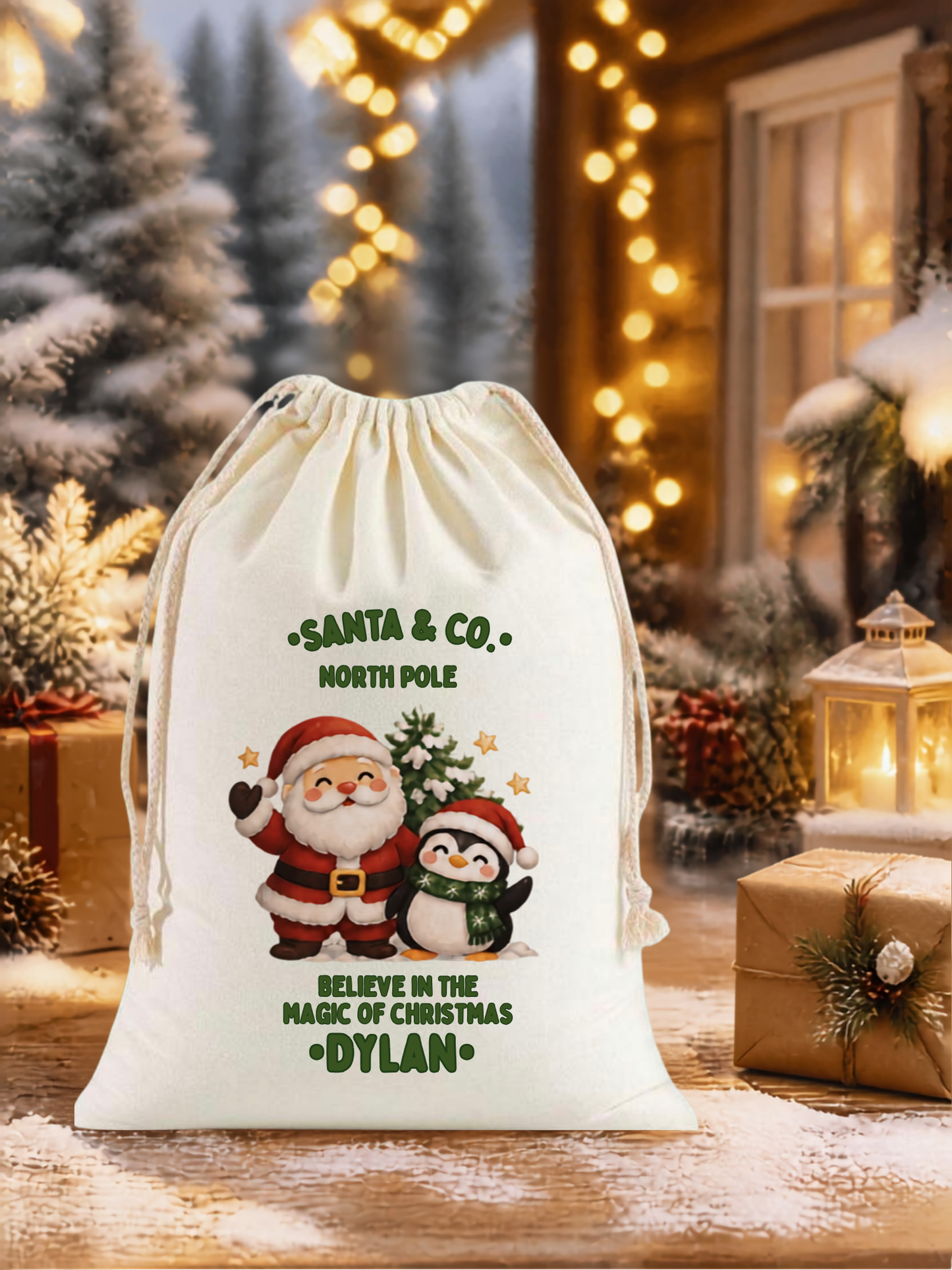 ‘Santa & Co’ personalised Christmas sacks- Large.