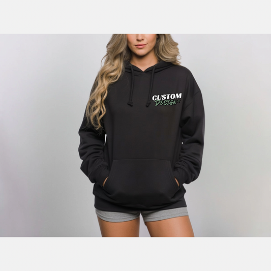 Mid weight - Custom hoody, small front print.