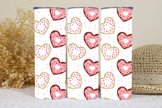 Donut hearts 20oz tumbler.