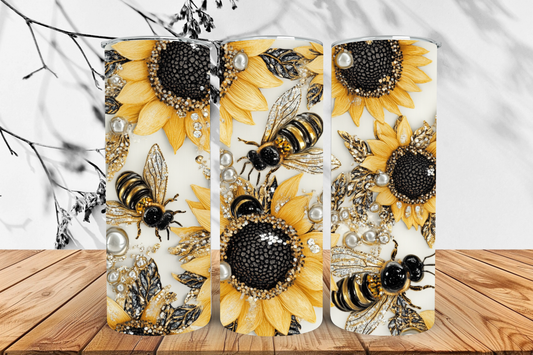 Floral bee 20oz tumbler.