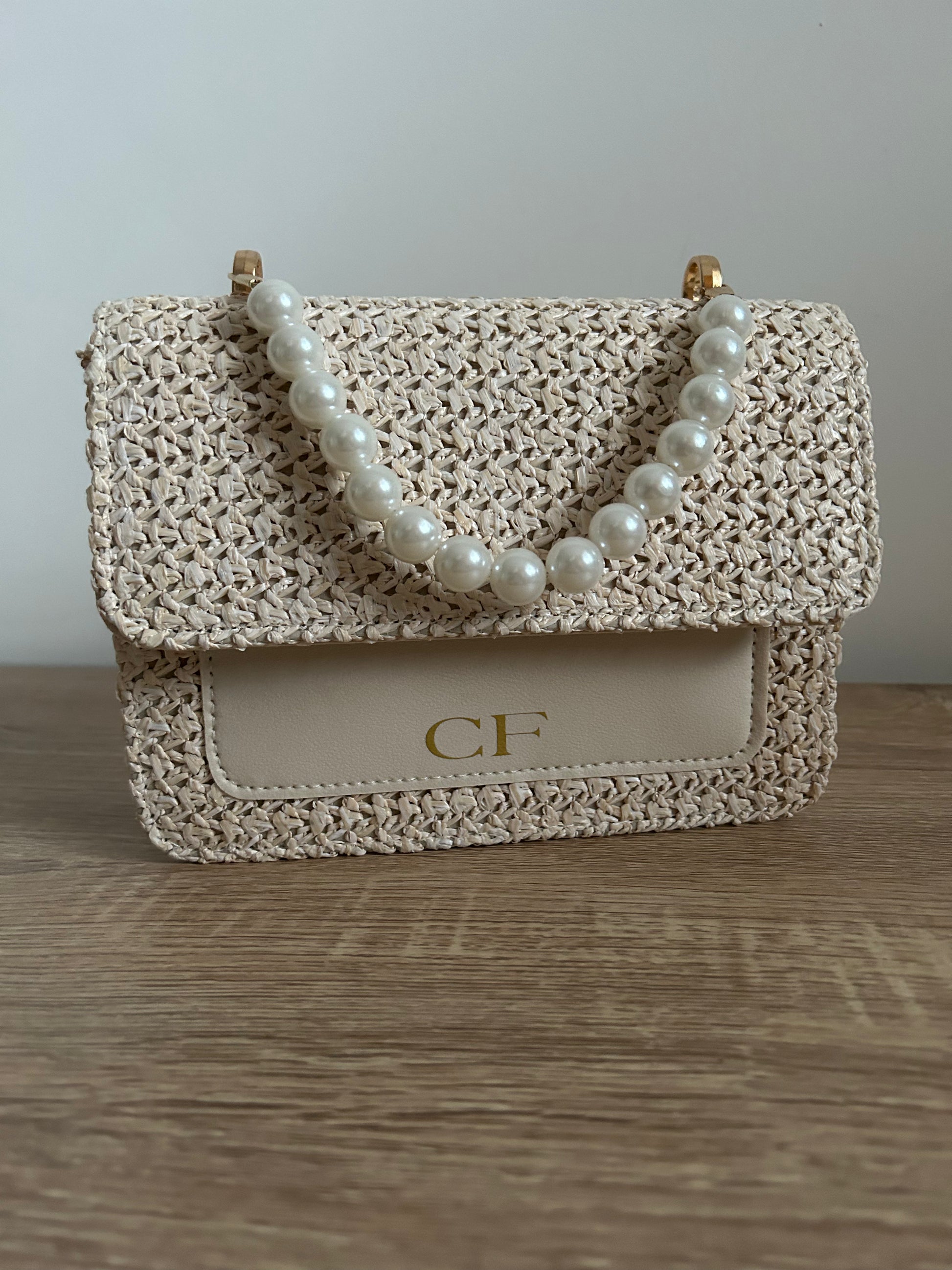 Personalised Pearl handle bag Made by Chelsea